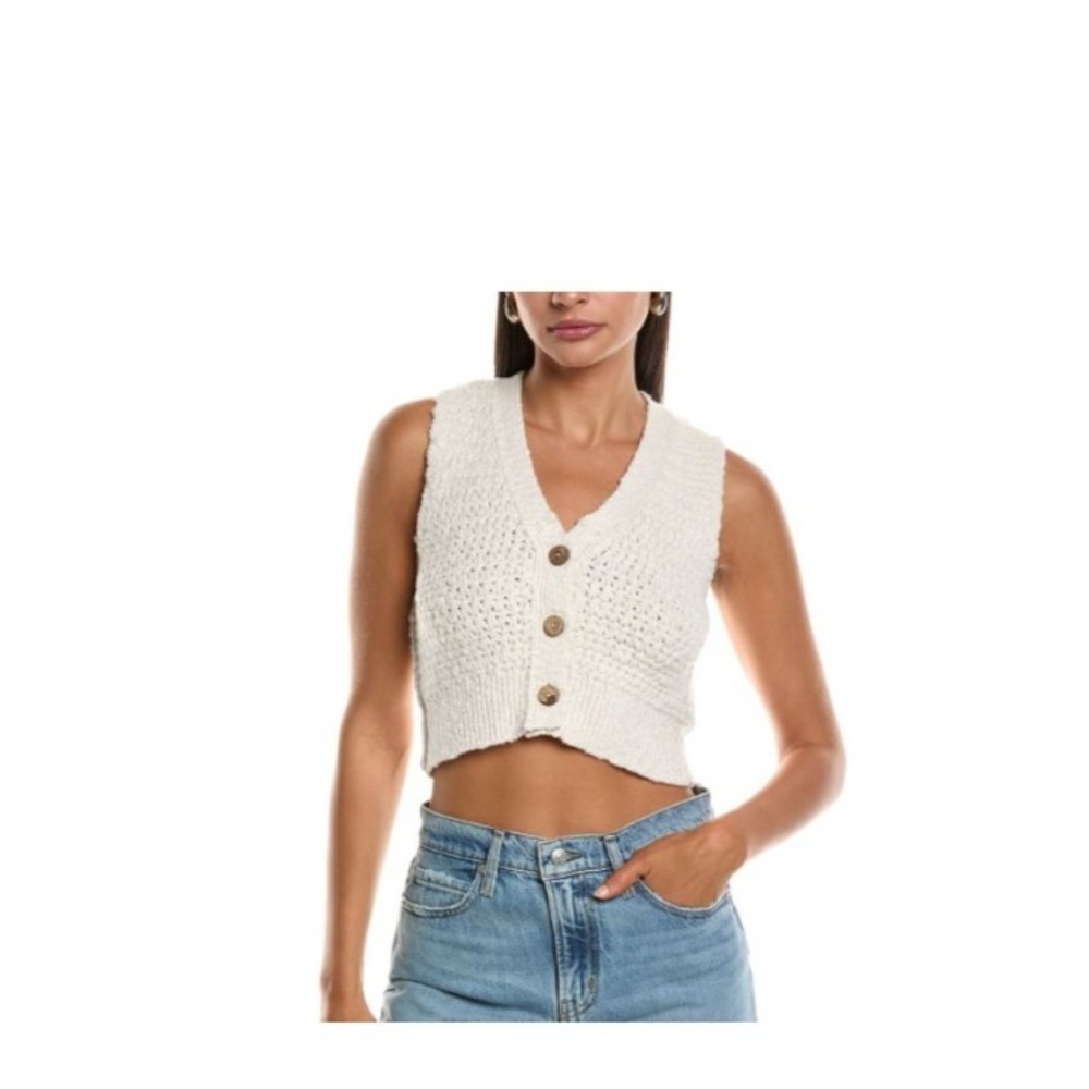 We The Free Sweater Vest S Ivory Indie Sleaze Academia Preppy Retro Quiet Luxury